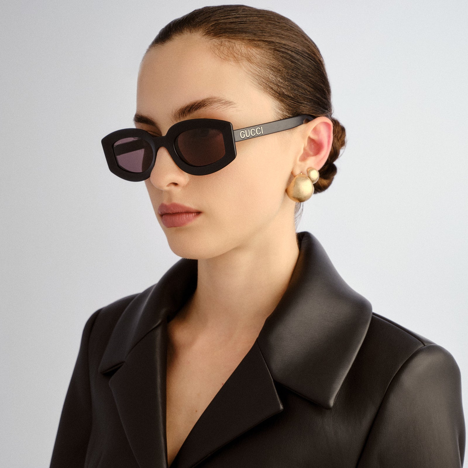 Gucci Gg1719s Black Female Rectangle Sunglasses | Eyewear Index