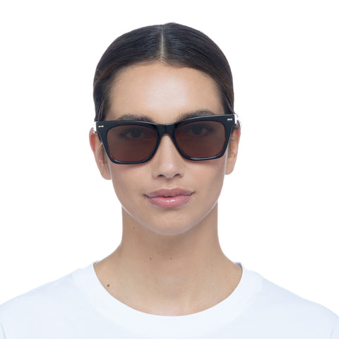 Le Specs Chante Dark Tort Female D-Frame Sunglasses | Eyewear Index