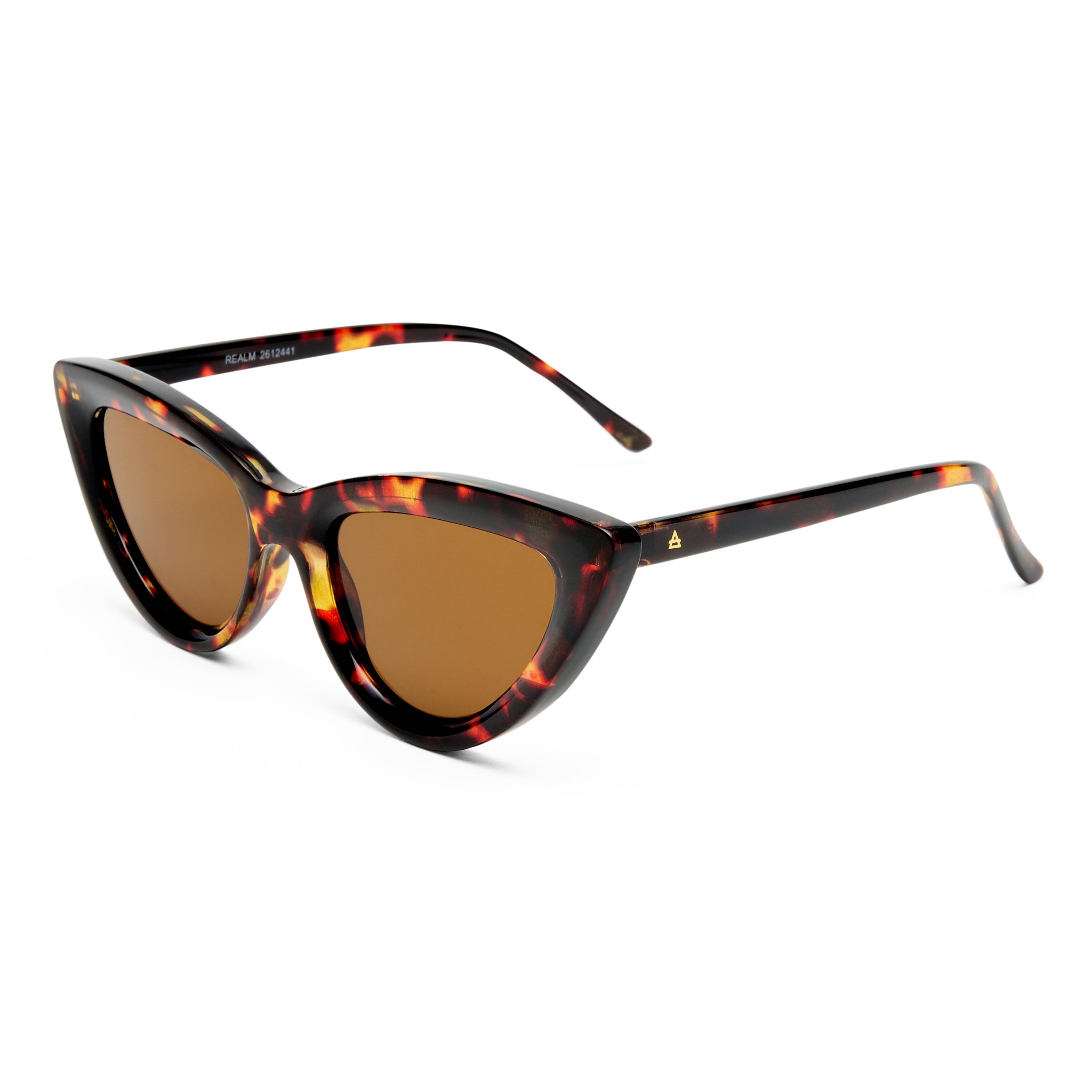 Aire Realm Amber Tort Female Cat-Eye Sunglasses | Eyewear Index