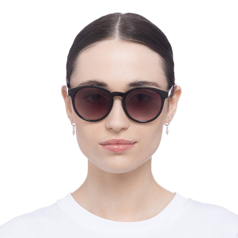 Fiorelli Heatwave Black Female Round Sunglasses | Eyewear Index