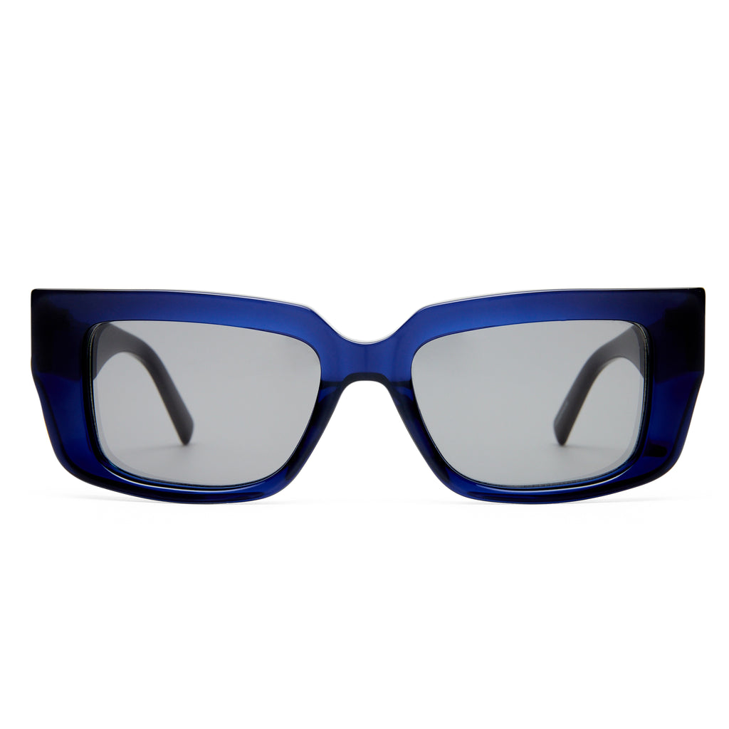 Oroton Spencer Dark Navy Female D-Frame Sunglasses | Eyewear Index