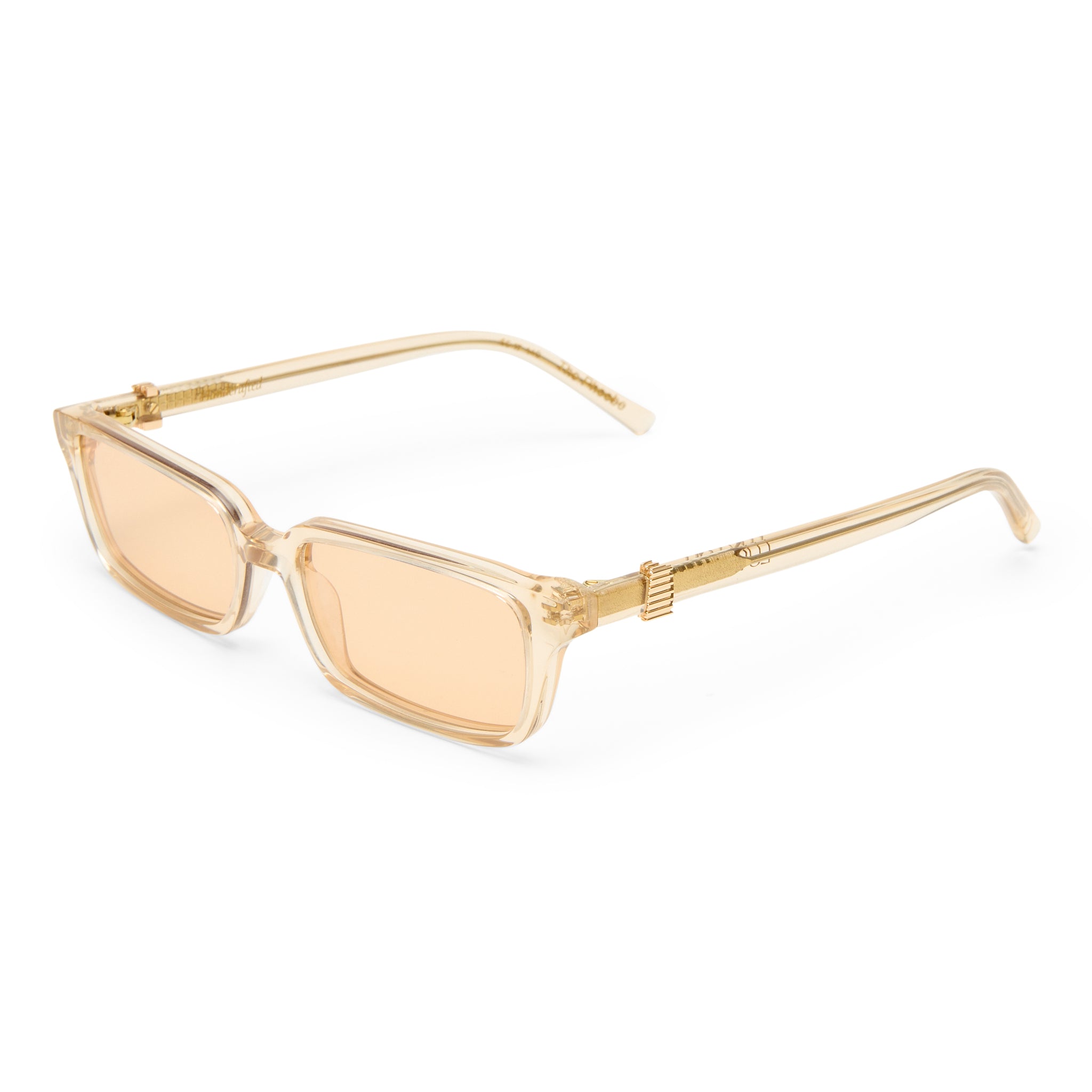 Luv Lou The Phoebe Luxe Peach Nude Female Rectangle Sunglasses | Eyewear Index
