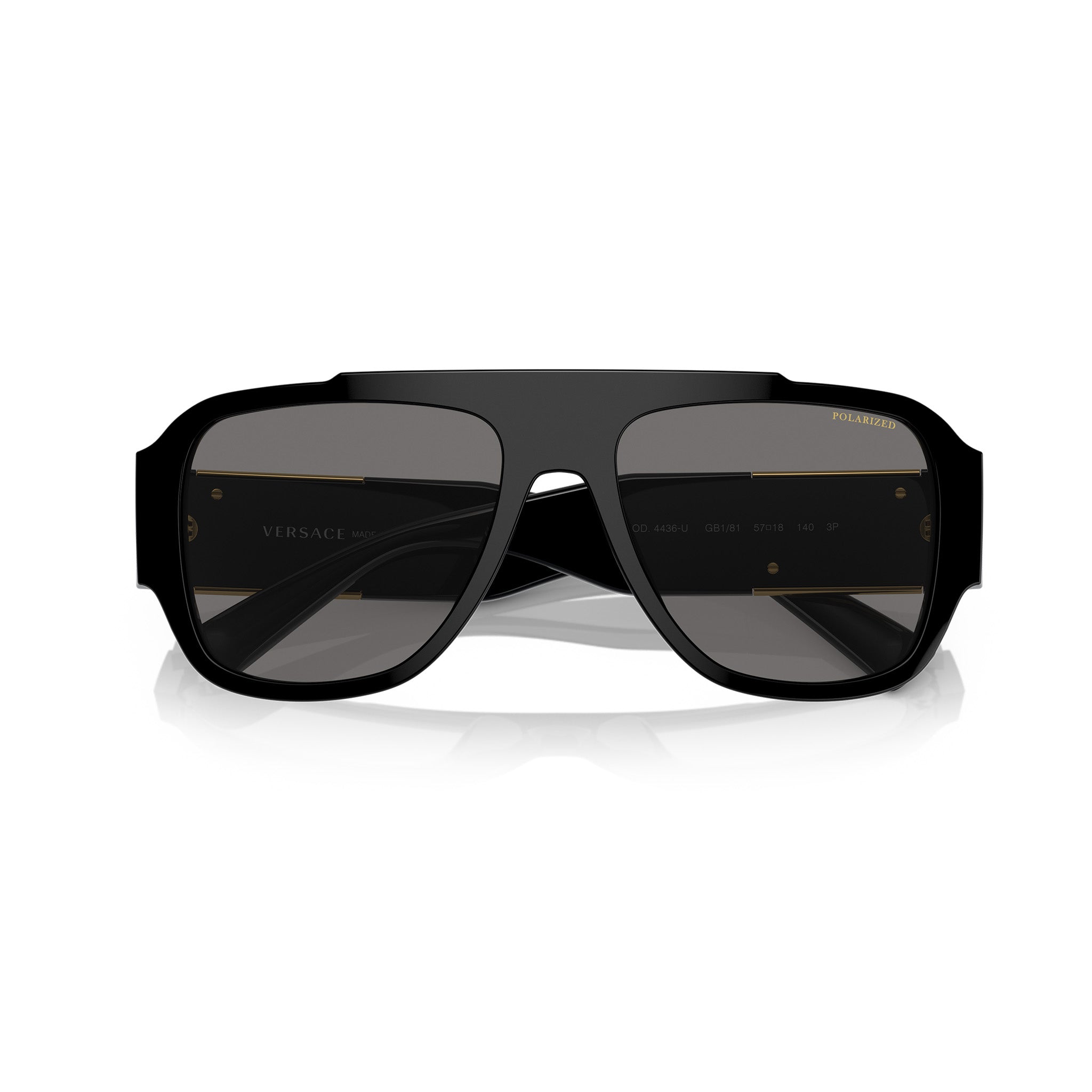 Versace 4436u Gb181 Black Male Aviator Sunglasses | Eyewear Index