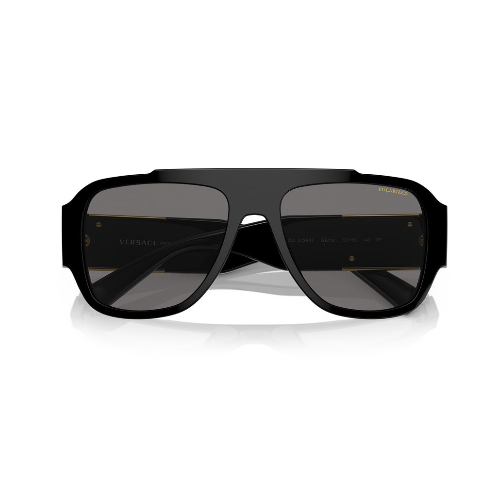 Versace 4436u Gb181 Black Male Aviator Sunglasses | Eyewear Index