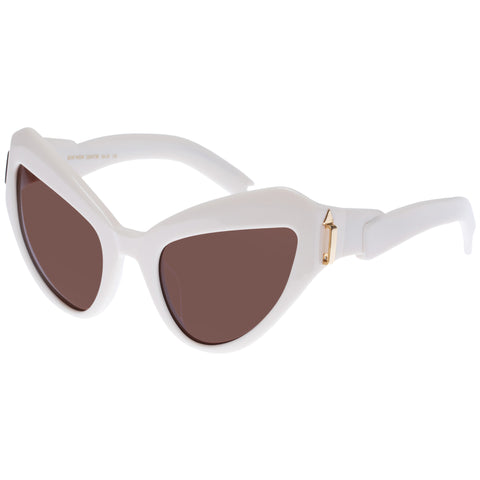 Karen Walker Bow Wow Ivory Female Cat-Eye Sunglasses | Eyewear Index