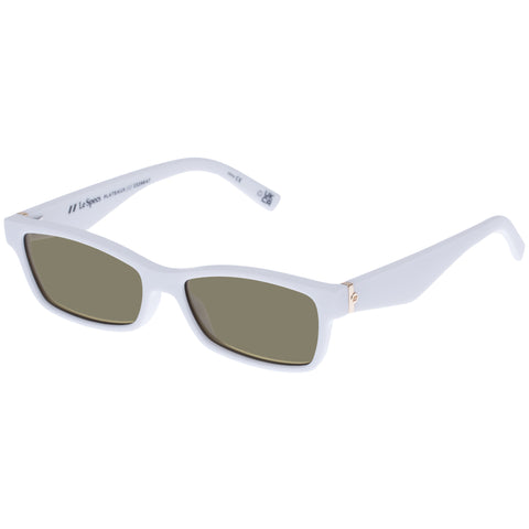 Le Specs Plateaux White Uni-Sex Cat-Eye Sunglasses | Eyewear Index