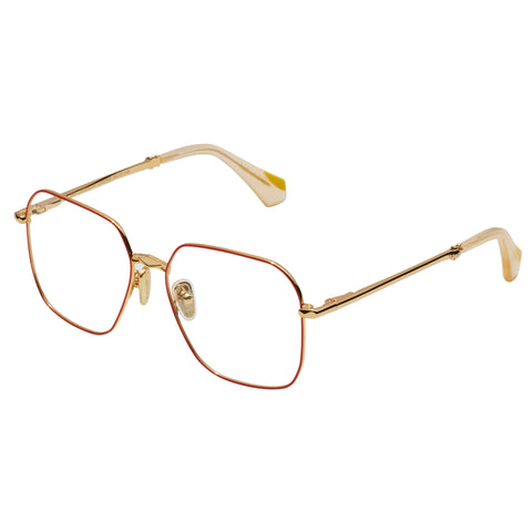 Camilla So Listen Up Bright Gold Tangerine Female Square Optical Frames | Eyewear Index