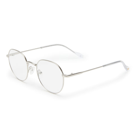 Le Specs Notoriety Silver Uni-Sex Oval Optical Frames | Eyewear Index