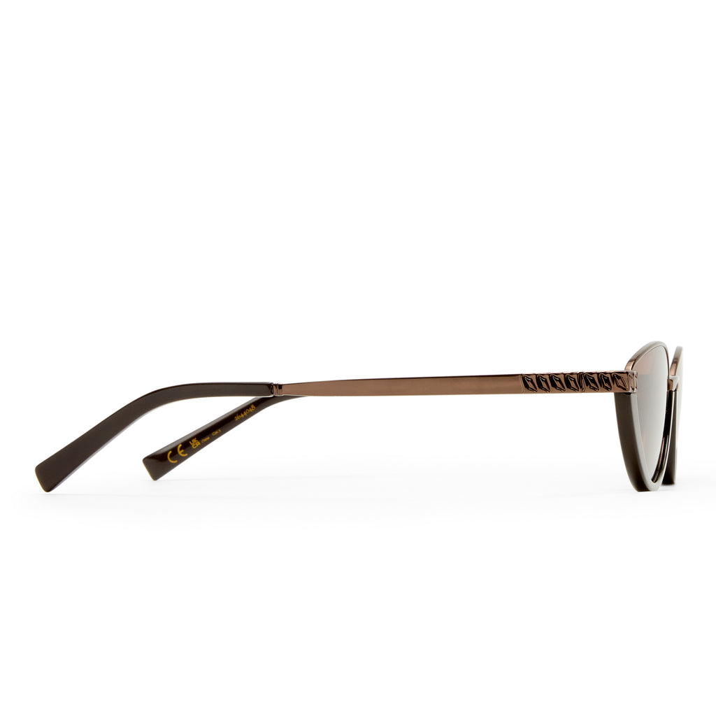 Luv Lou The Lia Bronze Female Cat-Eye Sunglasses | Eyewear Index
