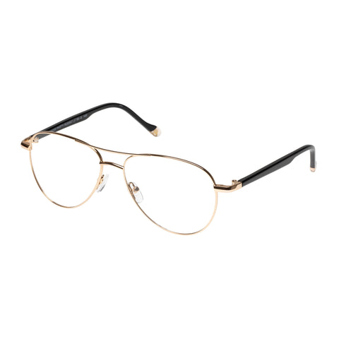 Le Specs House Party 56 Bright Gold Uni-Sex Aviator Optical Frames | Eyewear Index