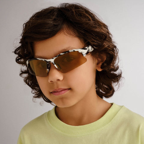 Solarized Kids Racer Sport Grey Camo Male Wrap Sunglasses | Eyewear Index