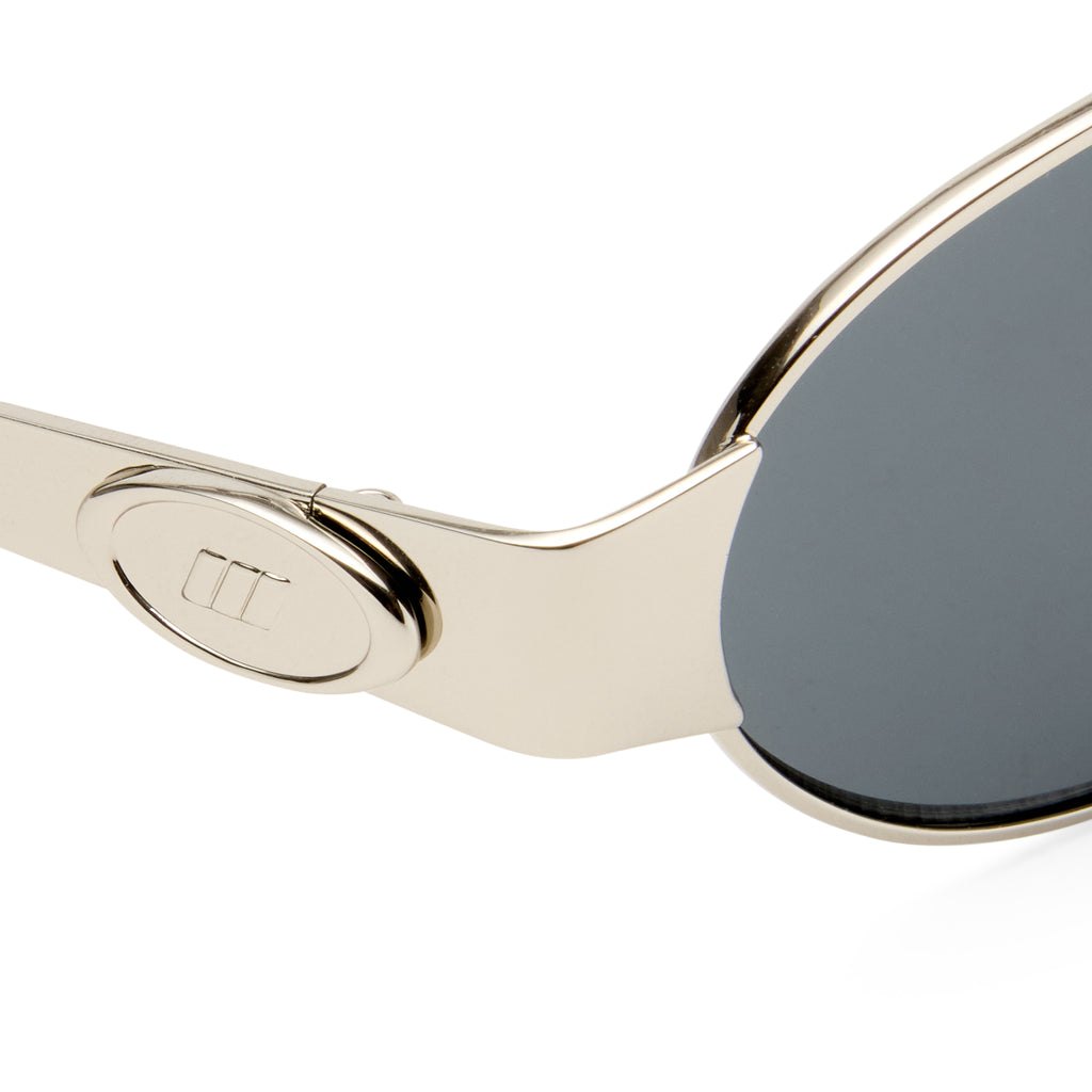 Le Specs Frostbite Silver Uni-Sex Oval Sunglasses | Eyewear Index