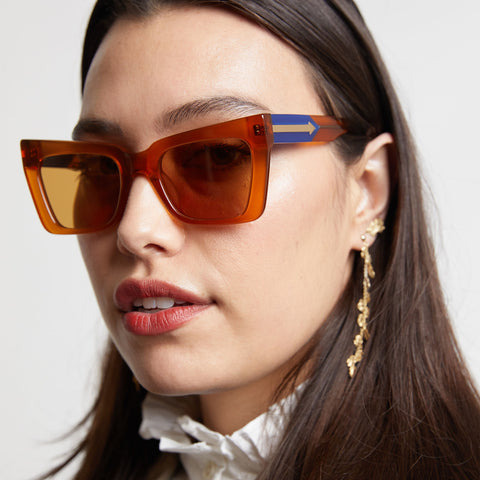 Karen Walker Immortal Saffron Jellybean Female Cat-Eye Sunglasses | Eyewear Index