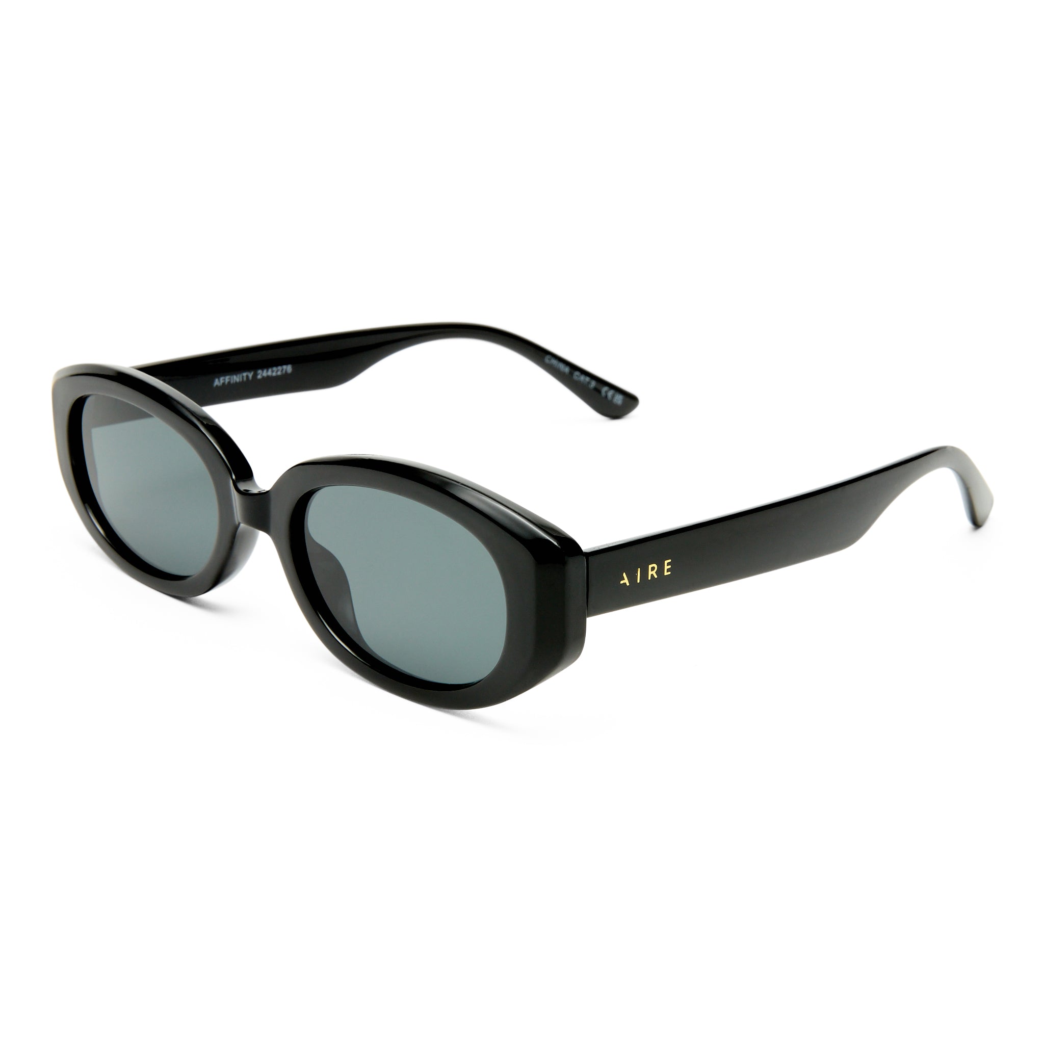 Aire Affinity Black Uni-Sex Oval Sunglasses | Eyewear Index