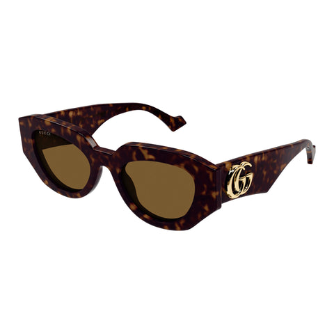 Gucci Gg1421s Havana Female Cat-Eye Sunglasses | Eyewear Index