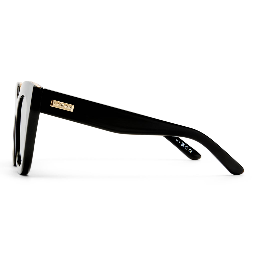 Le Specs Air Heart Black Gold Female Cat-Eye Sunglasses | Eyewear Index