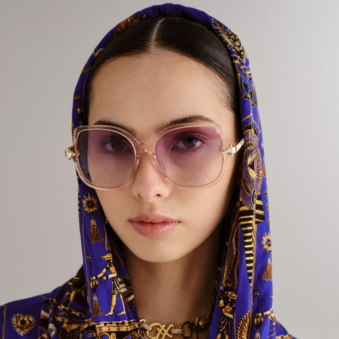 Camilla Alexandria Affair Lilac Marble Female Square Sunglasses | Eyewear Index