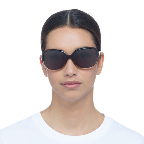 Solarized Round Comfort Chocolate Fade Gold Female Wrap Sunglasses | Eyewear Index