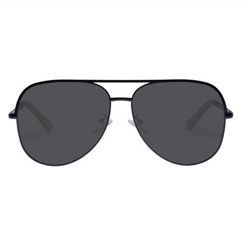 Le Specs Hey Bby Matte Black Female Aviator Sunglasses | Eyewear Index