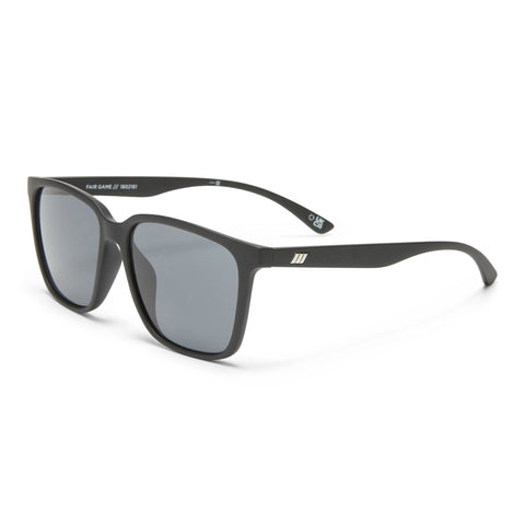 Le Specs Fair Game Matte Black Uni-Sex D-Frame Sunglasses | Eyewear Index