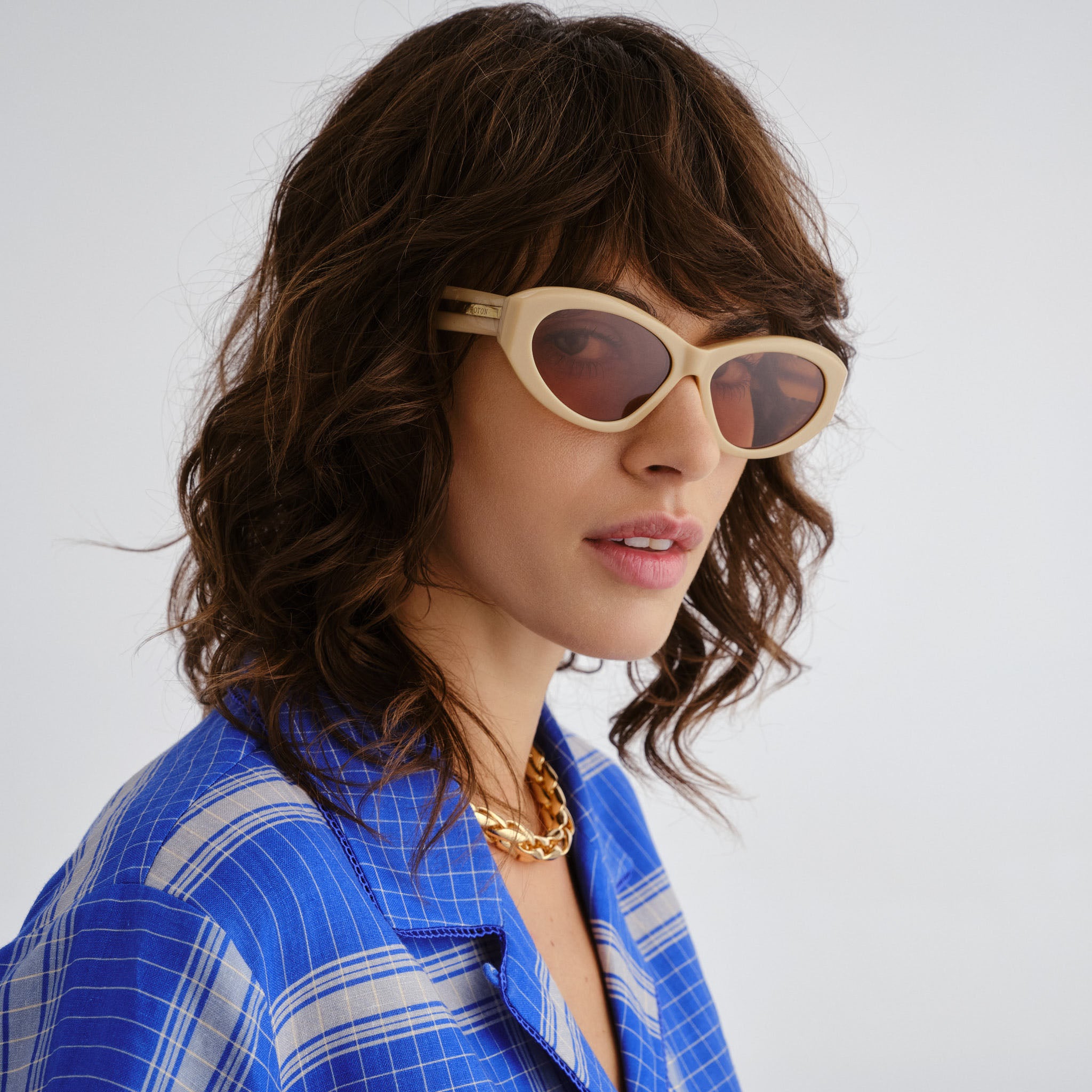 Oroton Remy Oatmeal Female Cat-Eye Sunglasses | Eyewear Index