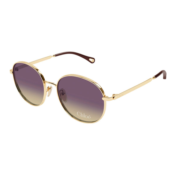 New Chloe Gold Violet Cat Eye Sunglasses 59mm CHLOE CH0049S 004 Directional Gold Shiny Violet 59 mm  main image 2