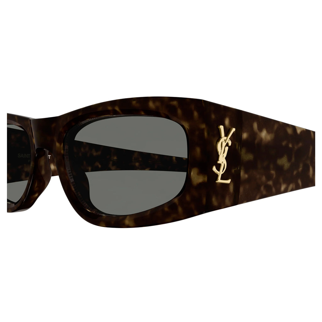Saint Laurent Slm140 Havana Female Rectangle Sunglasses | Eyewear Index