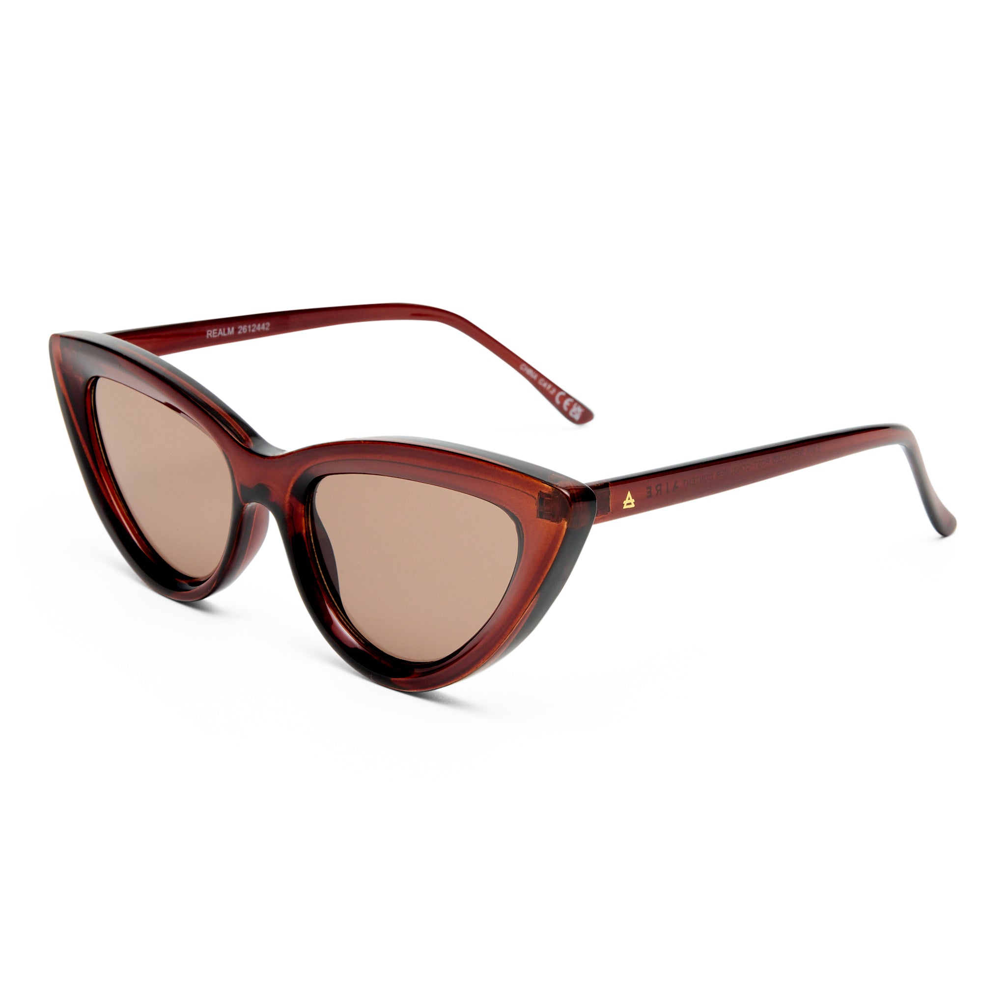 Aire Realm Auburn Female Cat-Eye Sunglasses | Eyewear Index