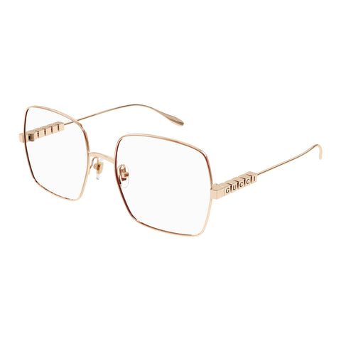 Gucci Gg1434o Gold Female Rectangle Optical Frames | Eyewear Index