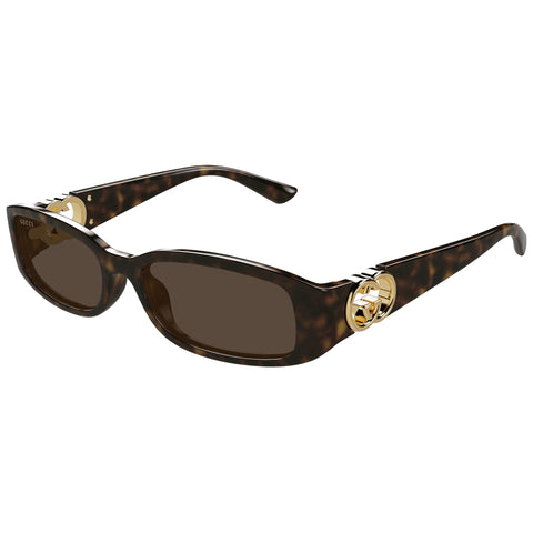 Gucci Gg1661s Havana Female Rectangle Sunglasses | Eyewear Index