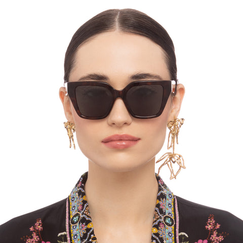 Camilla Bottomless Brunch Dark Tort Monogram Female D-Frame Sunglasses | Eyewear Index