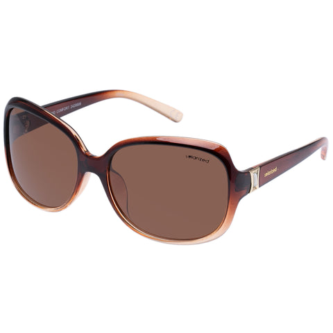 Solarized Round Comfort Chocolate Fade Gold Female Wrap Sunglasses | Eyewear Index