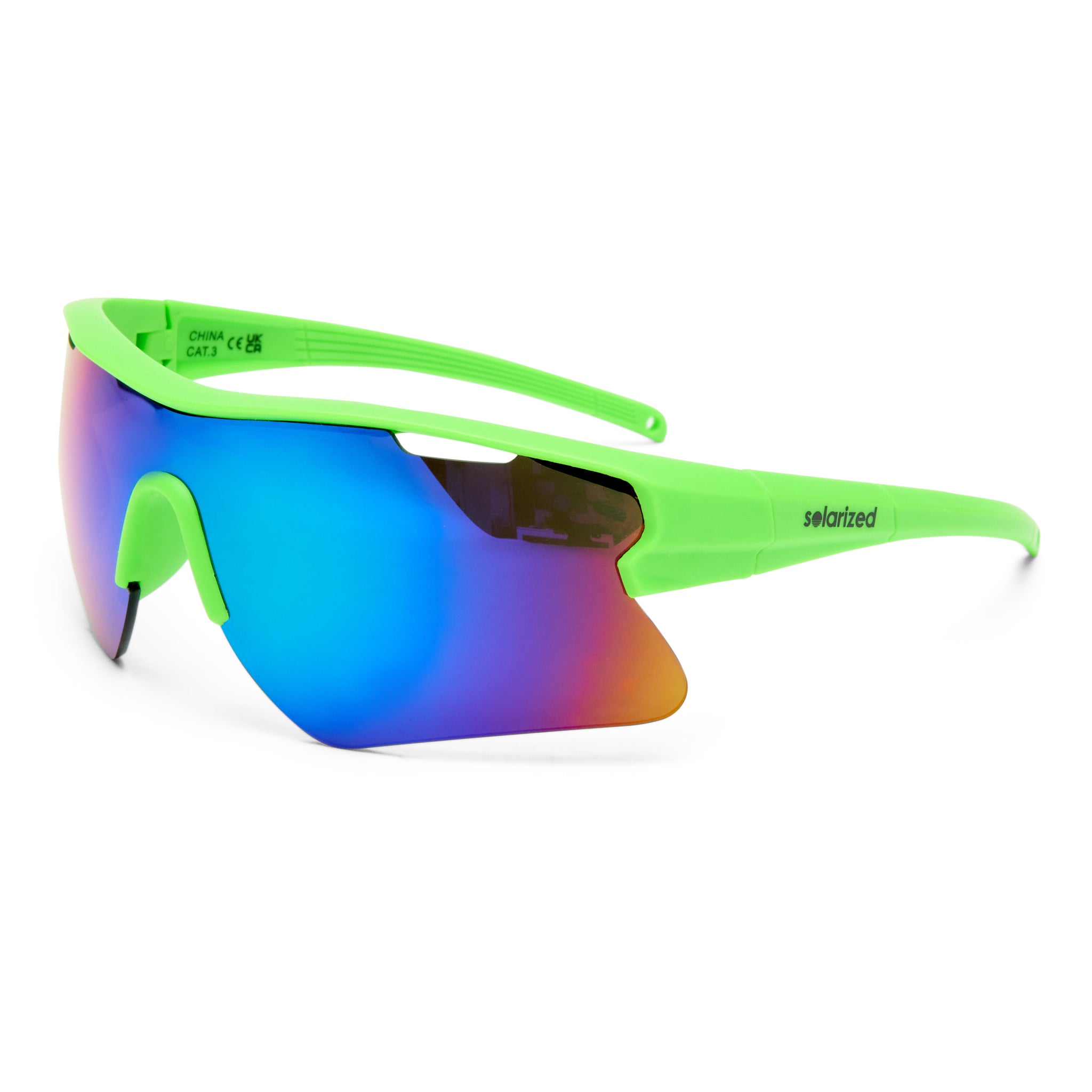 Solarized Astro Wrap Neon Green Male Wrap Sunglasses | Eyewear Index