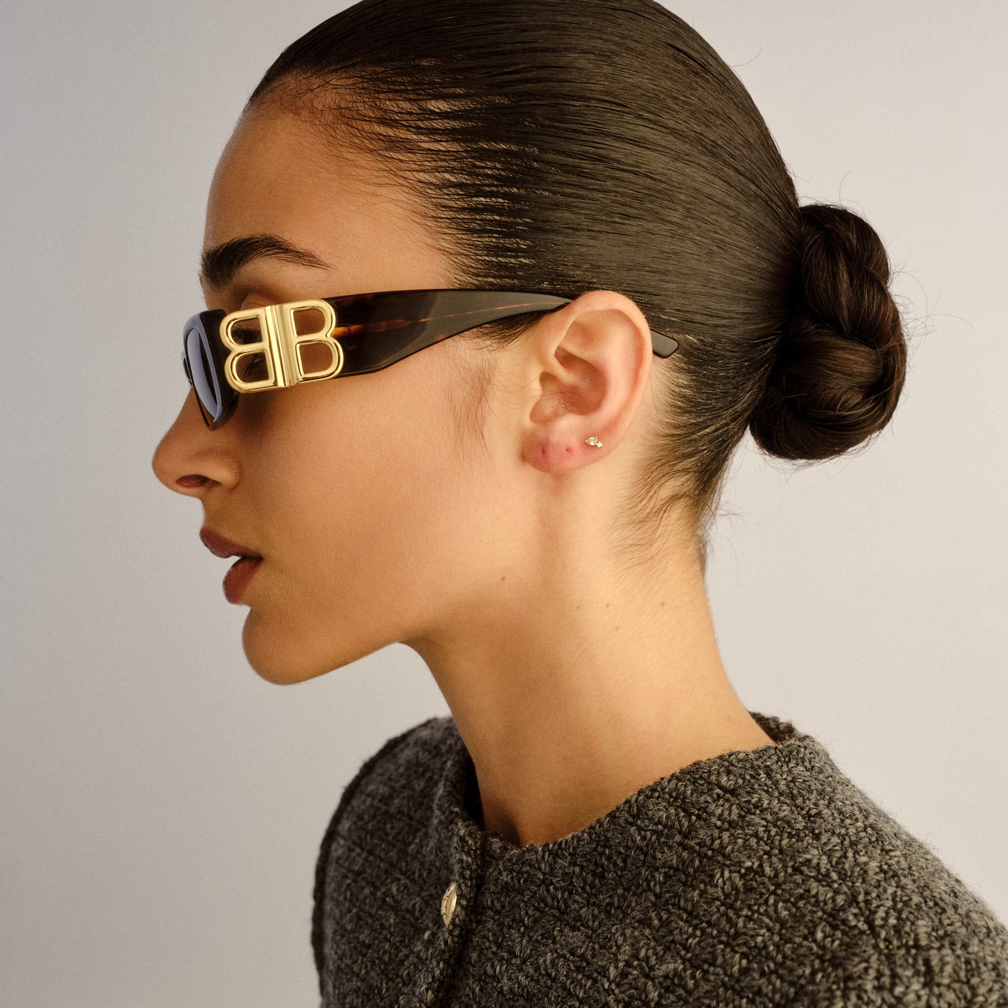 Balenciaga Bb0096s Havana Female Rectangle Sunglasses | Eyewear Index