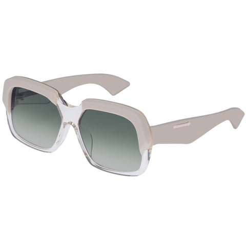 Karen Walker Asscher Ivory Sand Female Square Sunglasses | Eyewear Index