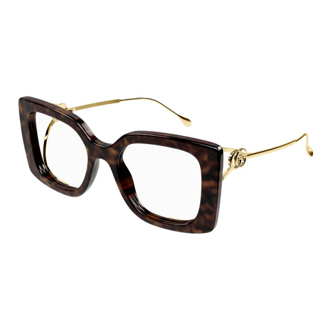 Gucci Gg1567o Havana Female Rectangle Optical Frames | Eyewear Index