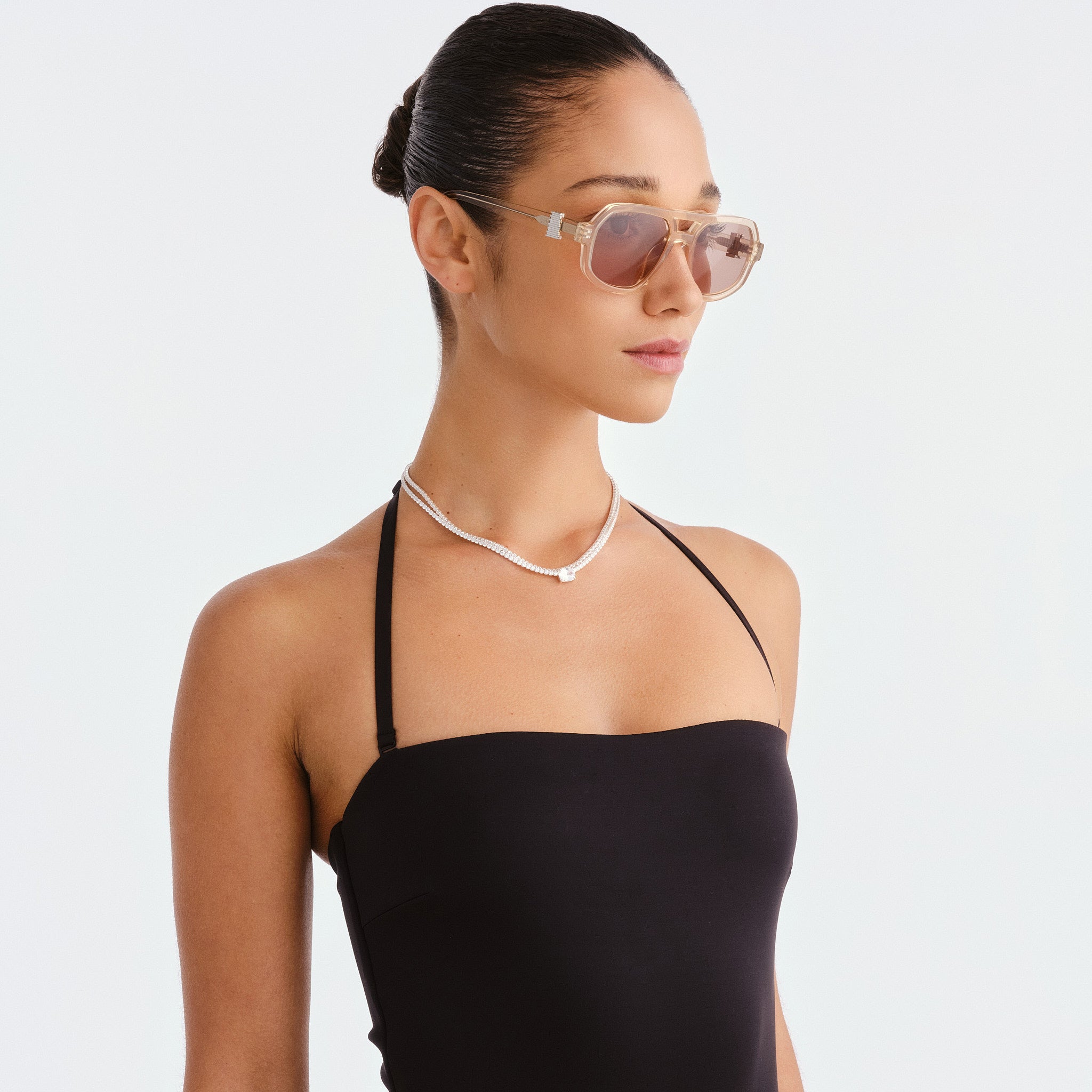 Luv Lou The Banks Luxe Peach Nude Female Aviator Sunglasses | Eyewear Index
