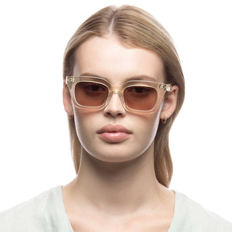 Oroton Astrid Sand Female D-Frame Sunglasses | Eyewear Index