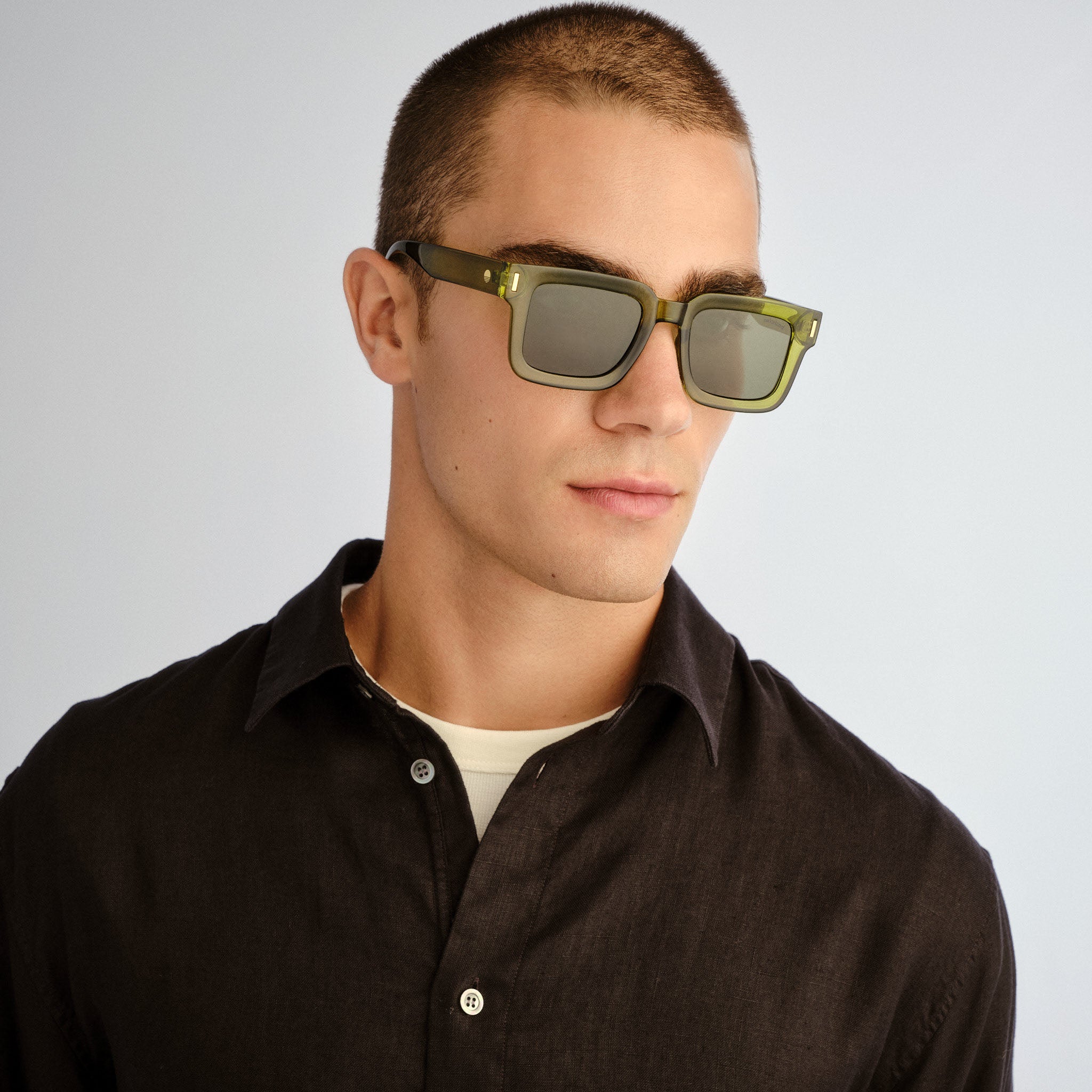 Solarized Optic Solarized Metro Square Olive Uni-Sex D-Frame Sunglasses | Eyewear Index