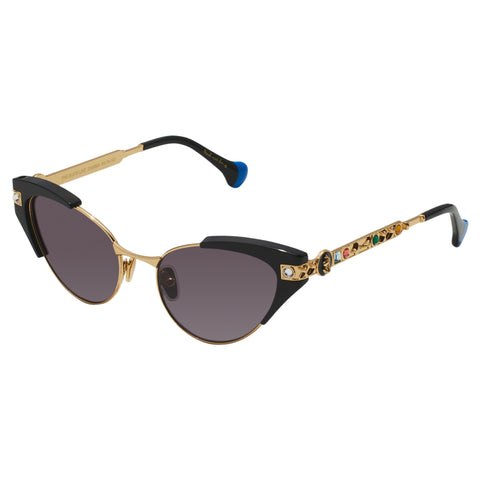 Camilla The Suite Life Solid Black Female Cat-Eye Sunglasses | Eyewear Index