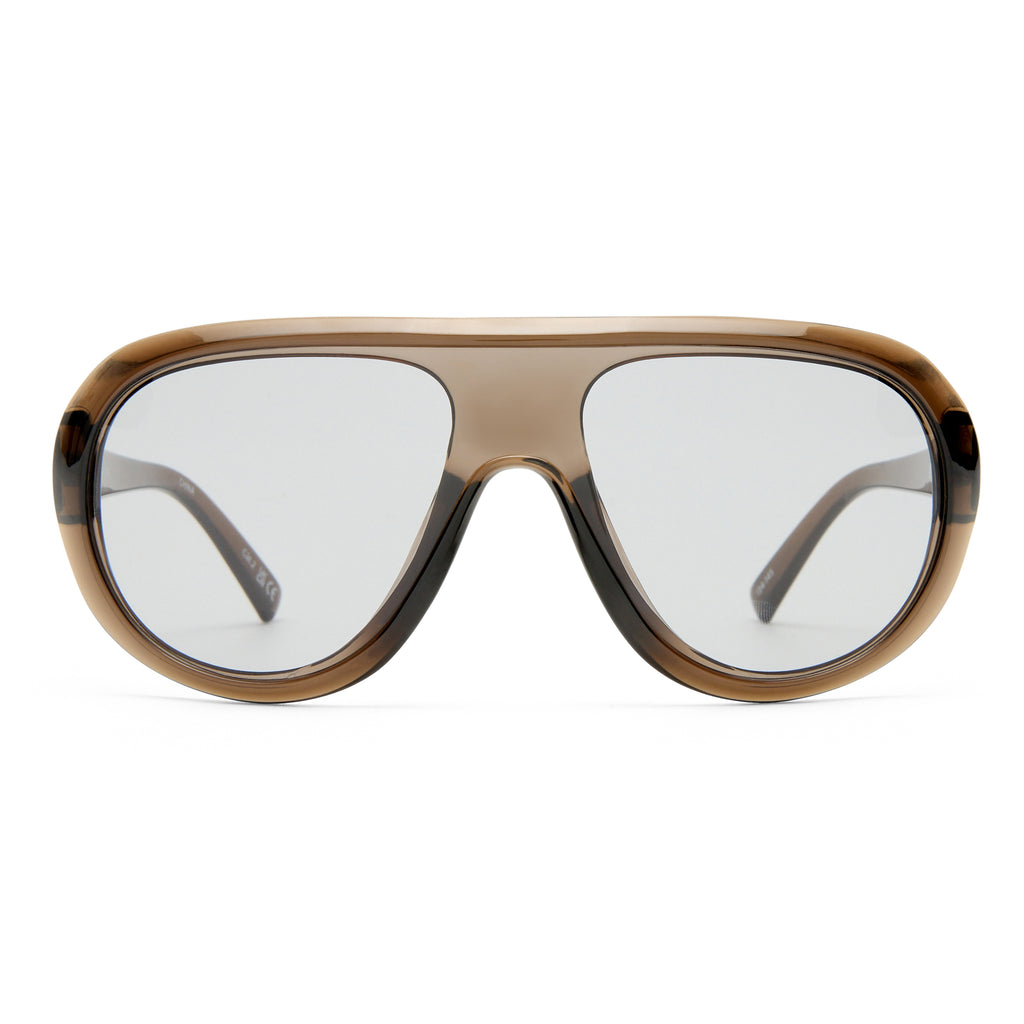 Le Specs Obsession Dark Taupe Uni-Sex Shield Sunglasses | Eyewear Index