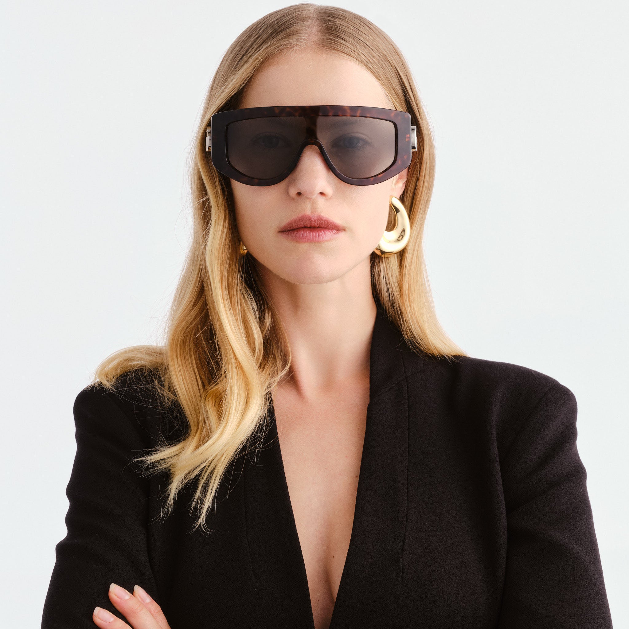 Gucci Gg1950s Havana Female Mask Sunglasses | Eyewear Index
