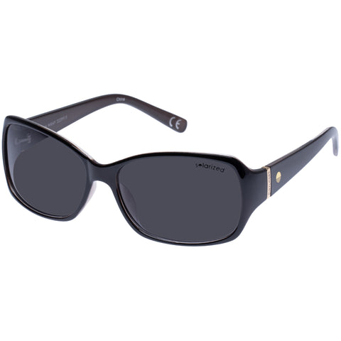 Solarized Glam Wrap Black Pearl Gold Female Wrap Sunglasses | Eyewear Index