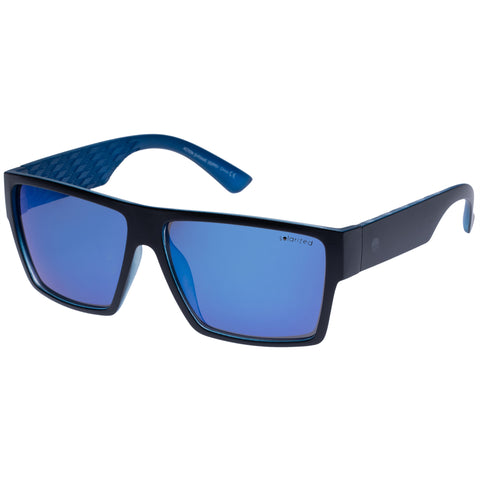 Solarized Action D-Frame Black Blue Male D-Frame Sunglasses | Eyewear Index