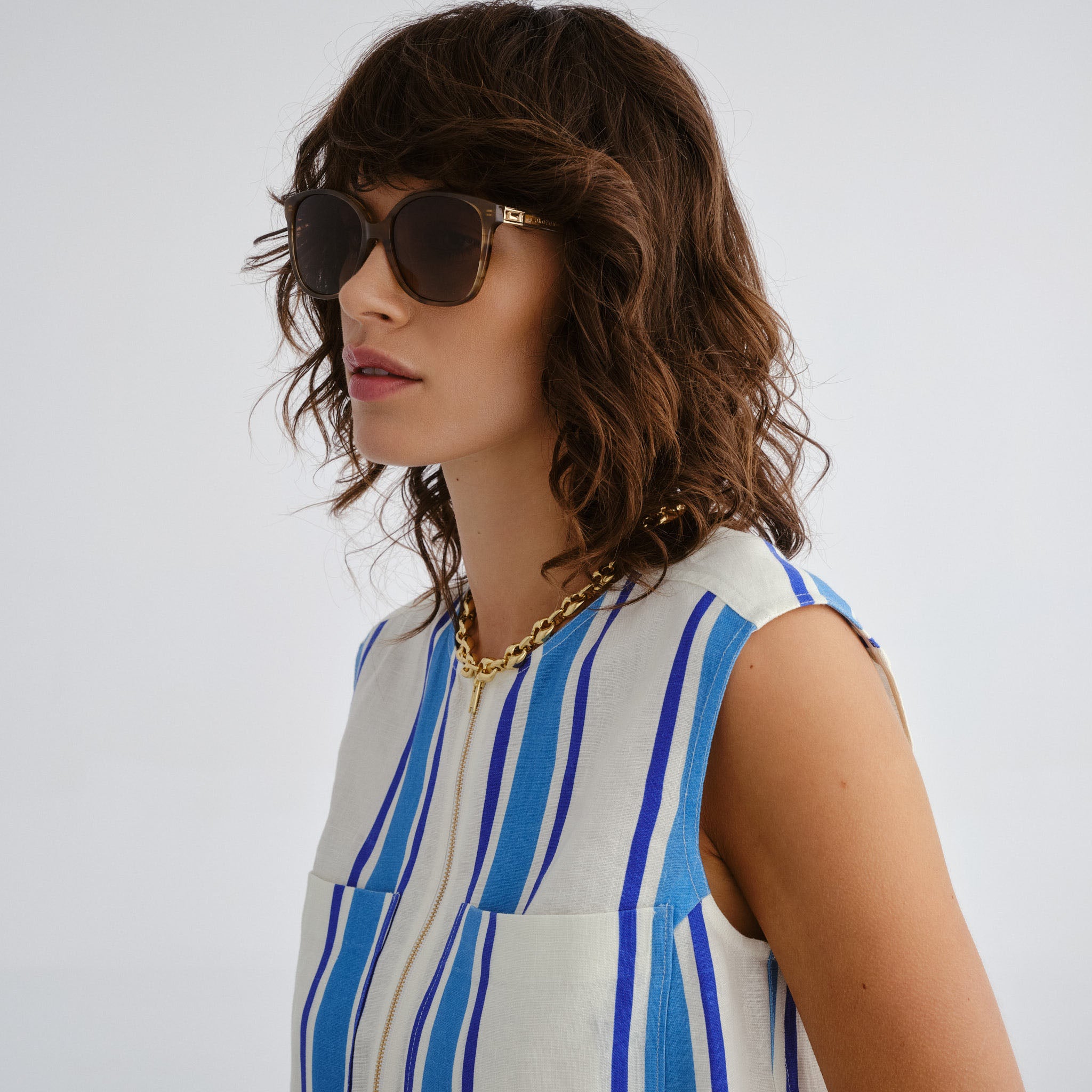 Oroton Vespera Desert Horn Female Square Sunglasses | Eyewear Index