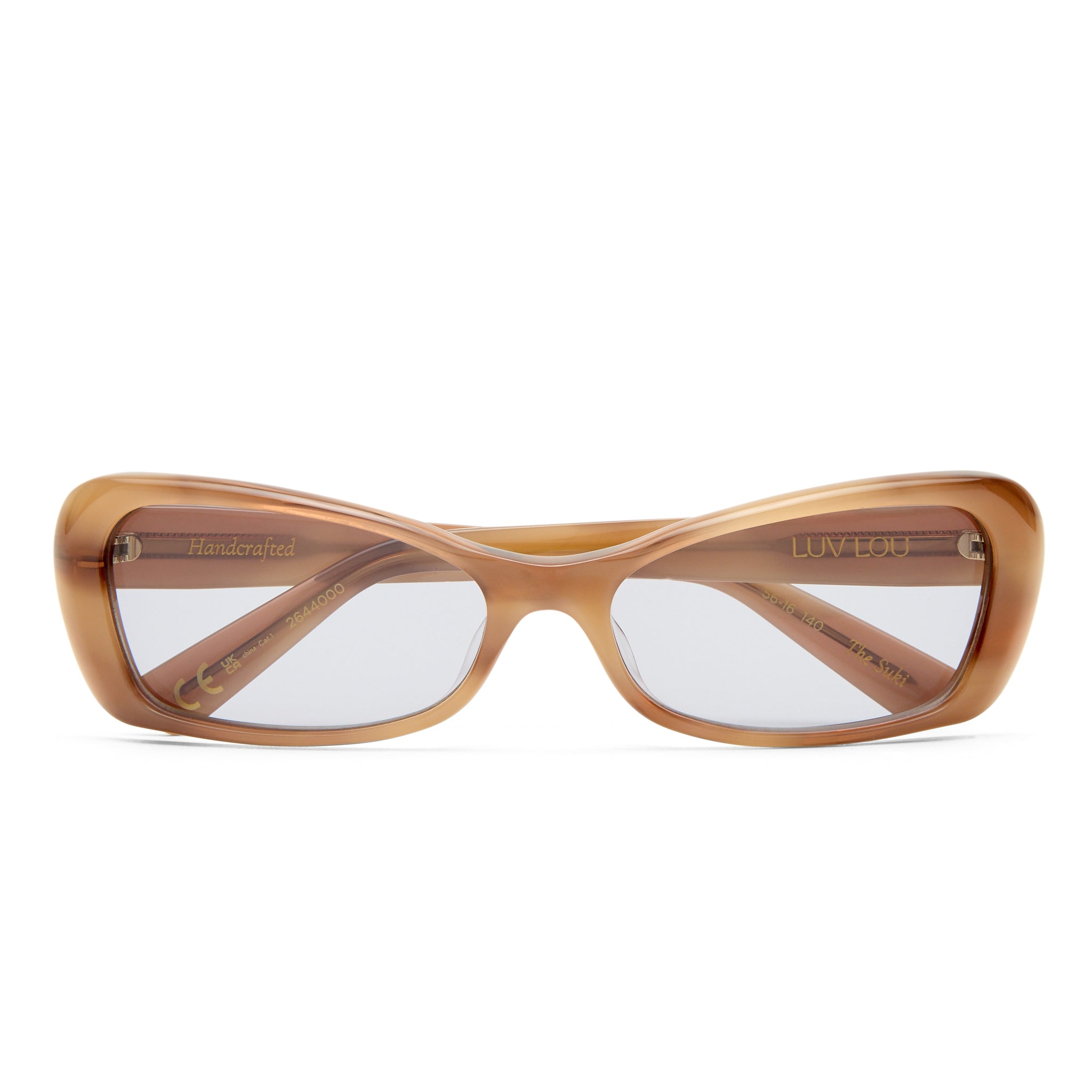 Luv Lou The Suki Smokey Haze Female Rectangle Sunglasses | Eyewear Index