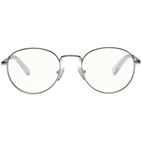 Le Specs Lost Legacy Silver Uni-Sex Round Blue Light | Eyewear Index