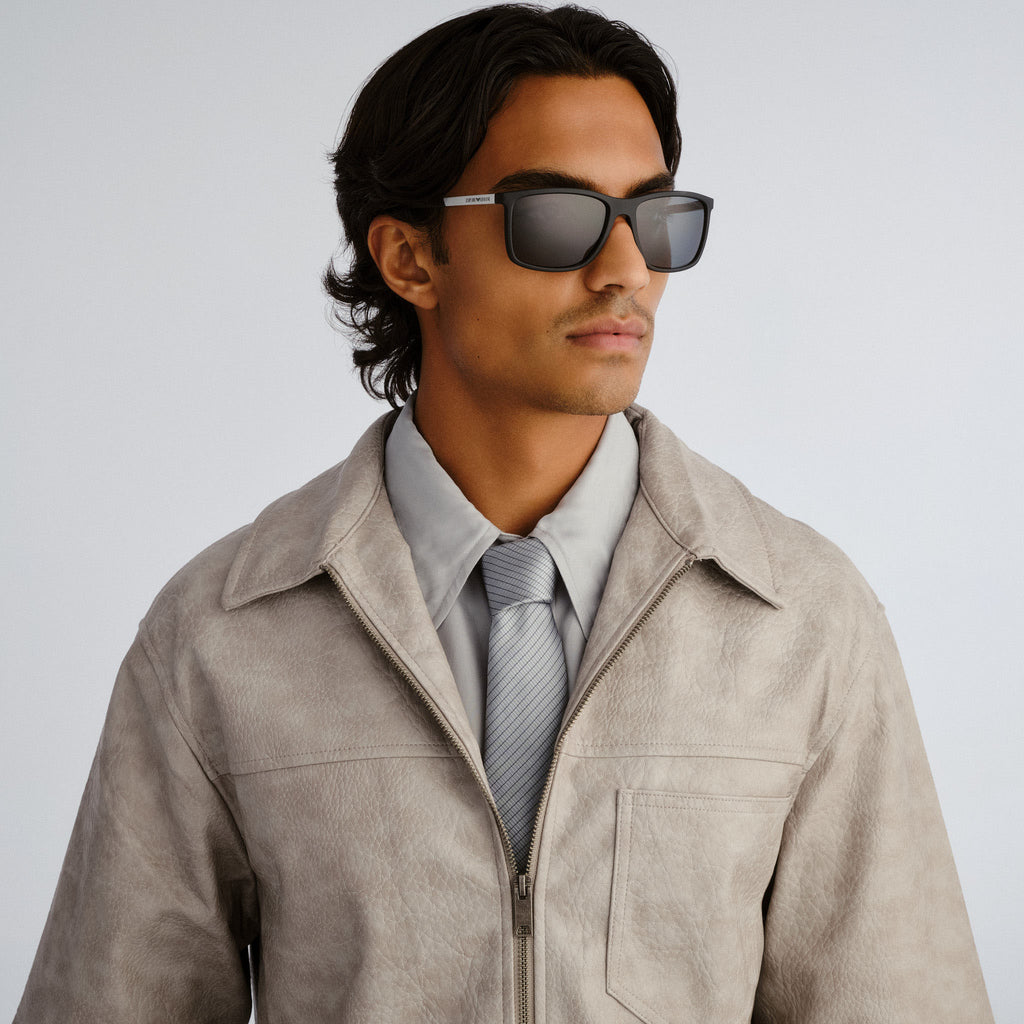 Emporio Armani 4058 506381 Rubber Black Male D-Frame Sunglasses | Eyewear Index