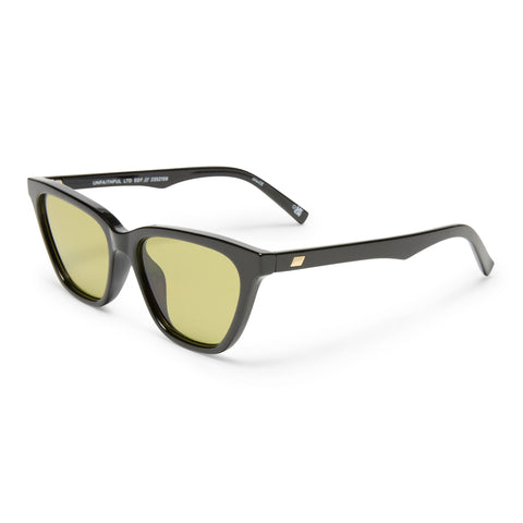 Le Specs Unfaithful Black Female Cat-Eye Sunglasses | Eyewear Index