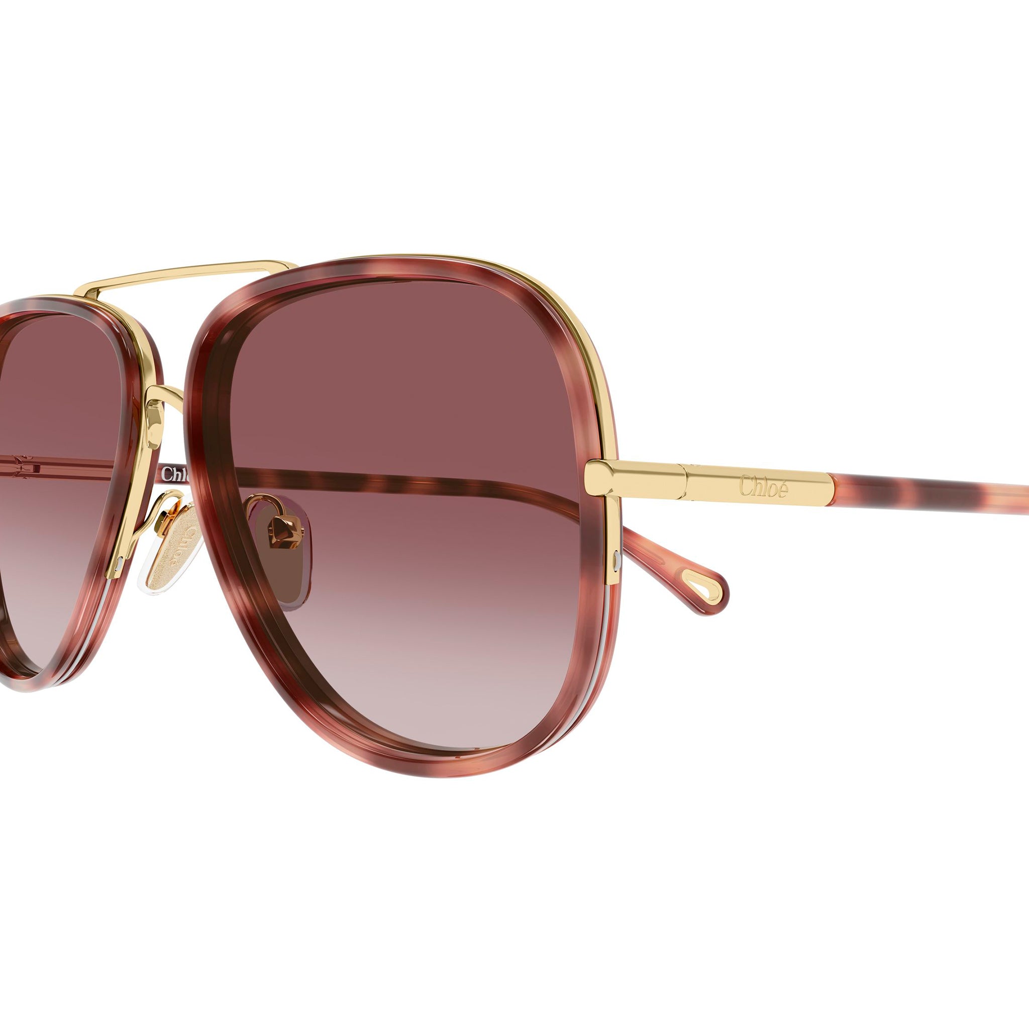 Chloe Ch0382s Gold Female Navigator Sunglasses | Eyewear Index
